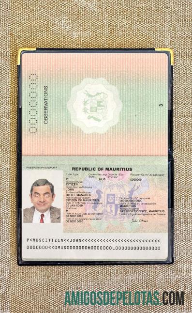 Passaporte Maurício 2017 Presente Photolook amostra